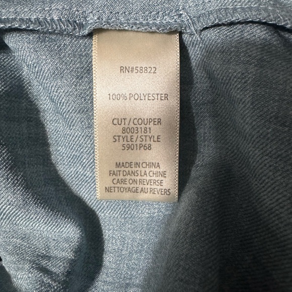 Max Studio London Blue Tiered Button‑Front Dress • Size XL • Pockets - Picture 2 of 4